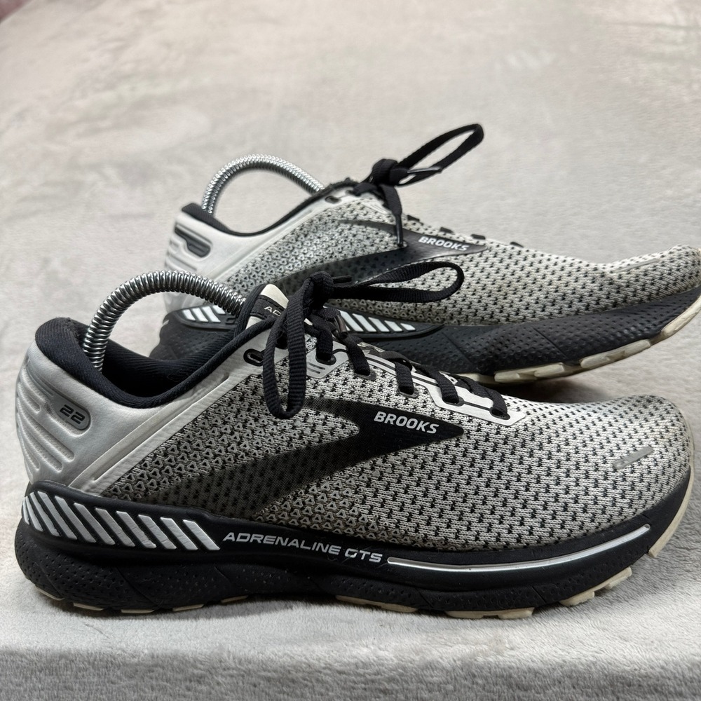 Brooks Shoes Women's 11 Adrenaline GTS 22 Grey Black White Walk Running Sneakers